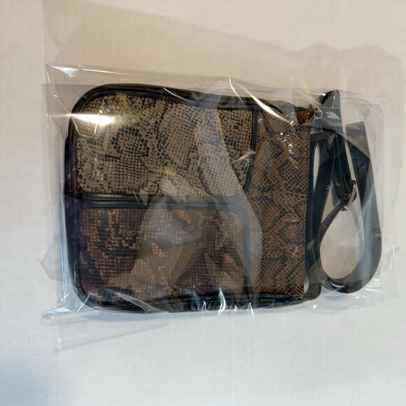 Dawli Leather Gold Patchwork Snakeskin Like Purse Crossbody Satchel Vintage 80s - Picture 13 of 14